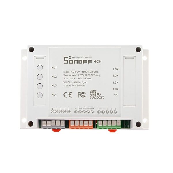 PAMETNI PREKIDAČ 4-KANALNI WIFI 220V 10A