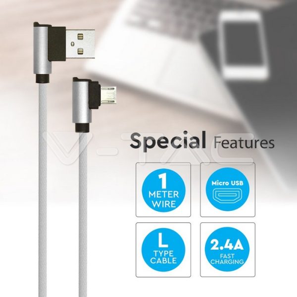 USB KABAL ZA MOBILNE TELEFONE - 1m - SIVI - MICRO USB