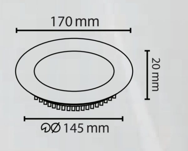LED UGRADNI KRUG PANEL 12W / FERLED