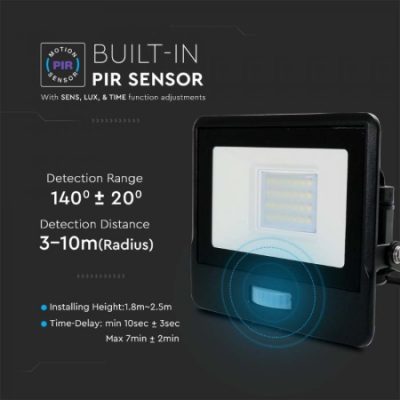 Led Reflektor sa Senzorom 20W 6500K V-tac