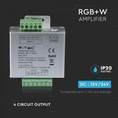 3327-i1_719 RGBW Pojačalo 16A 12/24V IP20 V-tac