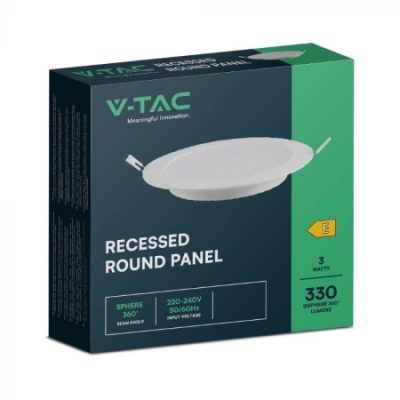 Led Panel Ugradni Krug 3W 4000K V-tac