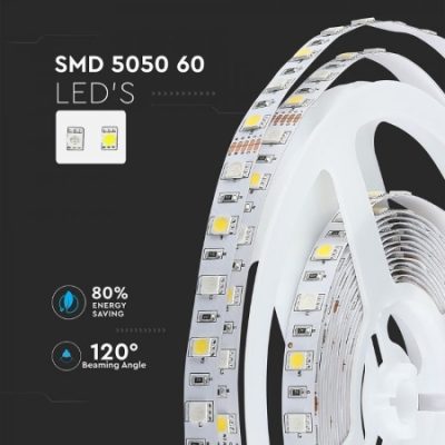 LED Traka 10,8W/M 60led RGB+W(bijela)  IP20 V-tac