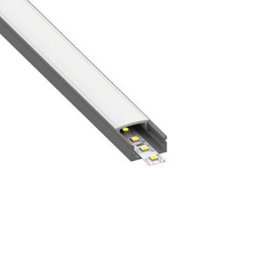 AL profil Nadgradni za LED Traku sa difuzorom 1m Sivi