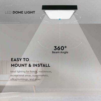 Led Panel – NADGRADNI KOCKA CRNI OKVIR 18W 4000K V-tac sa IP44