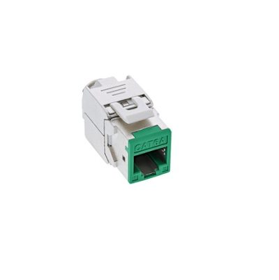 8er-pack-keystone-rj45-buchse-geschirmt-cat6a-gruen Modul RJ45 Cat.6A Shielded toolless - Zeleni