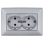 Šuko utičnica dupla K.N. - Srebrena