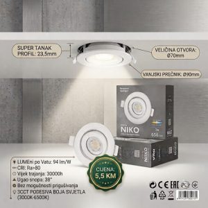 LED ugradbena spot svjetiljka 7w