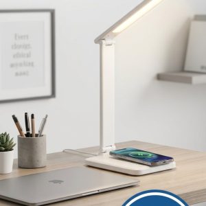 STOLNA LAMPA SA BEŽIČNIM PUNJAČEM ZA TELEFON